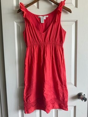 Max Studio Coral Ruffle-Shoulder Mini Dress | 100% Cotton